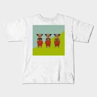 Vintage Happy Clowns Postcard Kids T-Shirt